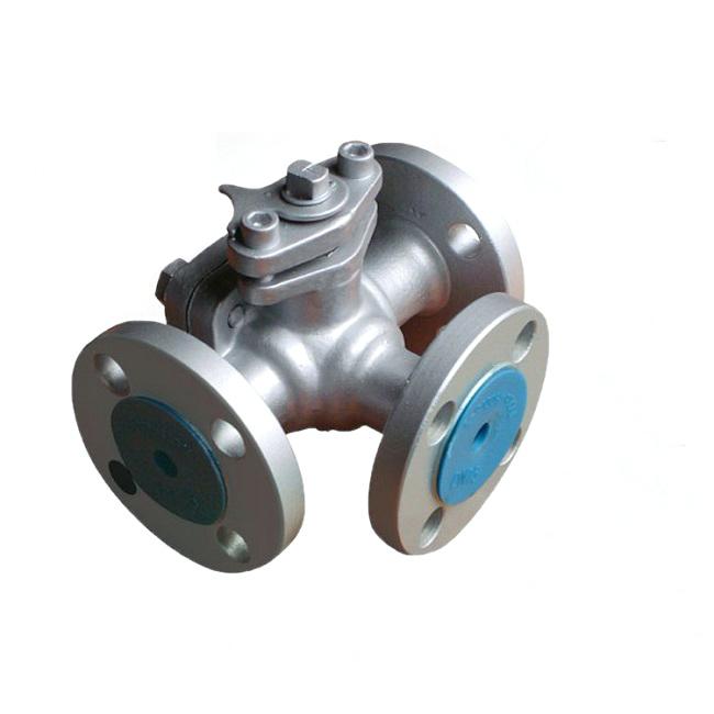 Three way flange ball valve